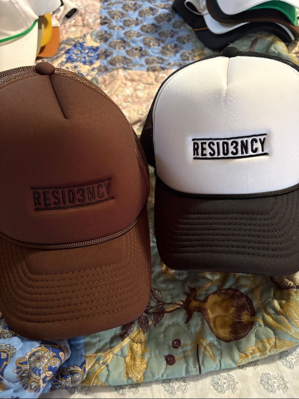 RESid3ncy Trucker Hat - Brown & White